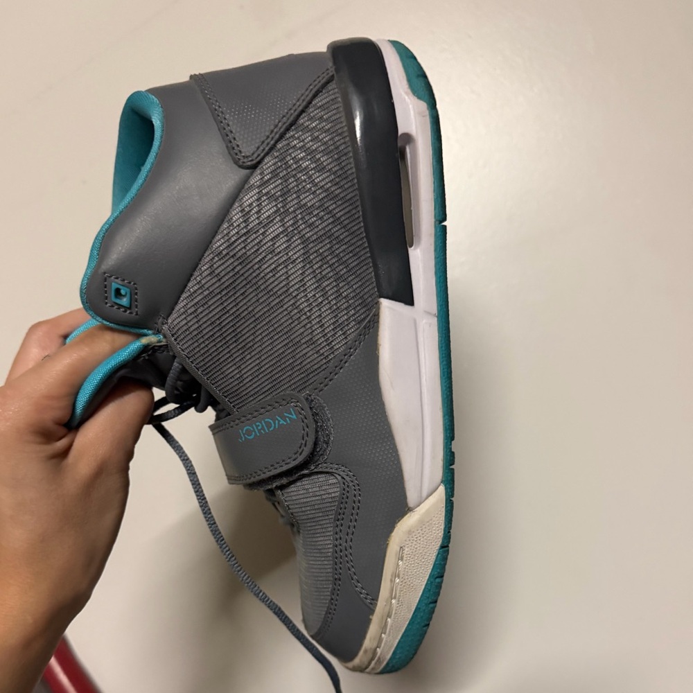 Jordan Teal and Gray Athletic Shoes
